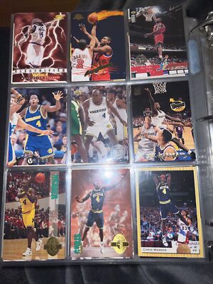 9 Card lot Chris Webber Warriors Wizards 76ers Pistons Michigan Wolverines AL89