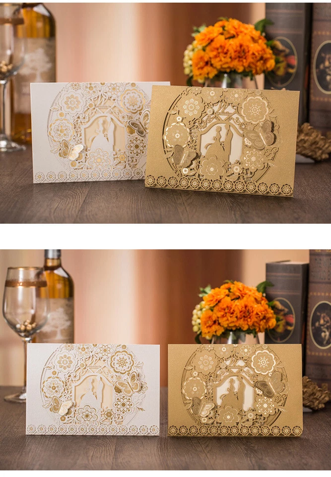 Kit de Invitación de Boda Mariposa 3D Personalizado para Ducha de Novia Cumpleaños Foto 2 de 4