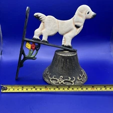 Vintage Cast Iron Dinner/Door Bell With Dog Built in Hanger? No Dinger