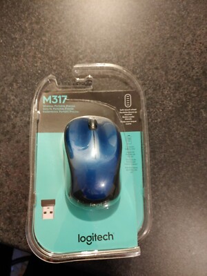 NEW Logitech M317 Wireless Mouse With Unifying Receiver,  Blue  910-005886