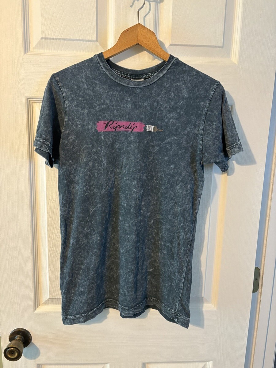 Mens RipnDip Bob Ross Tie-Dyed 2-Sided Graphic T-Shirt Size