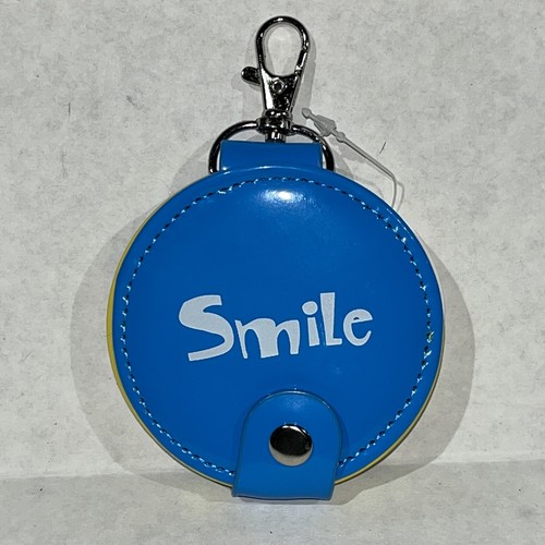 Blue Compact Mirror With Lobster Clasp 3” SMILE New - Picture 3 of 5