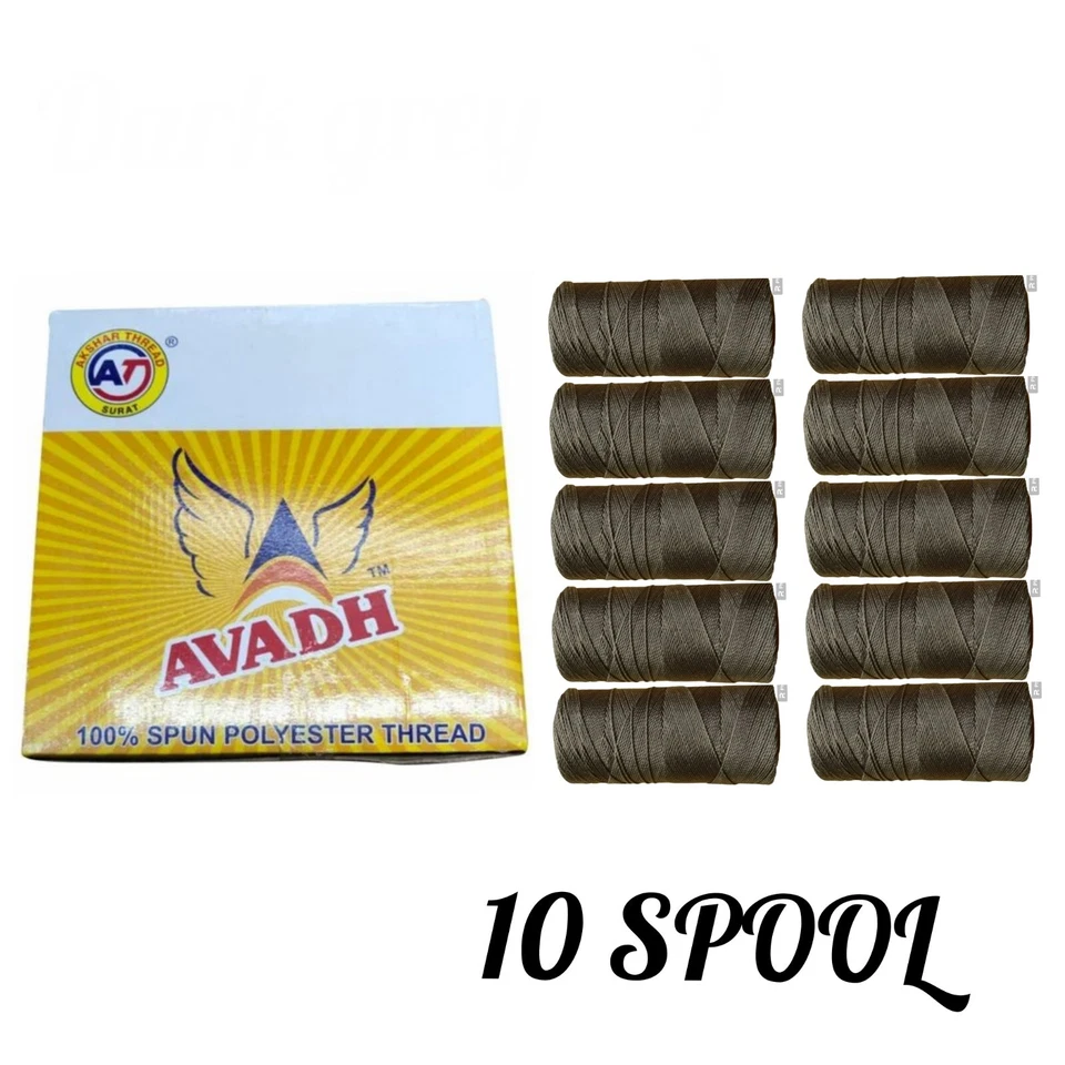 Avadh Spun Polyester DARK GREY Thread suitable for all types of sewing. - Image 3 of 3