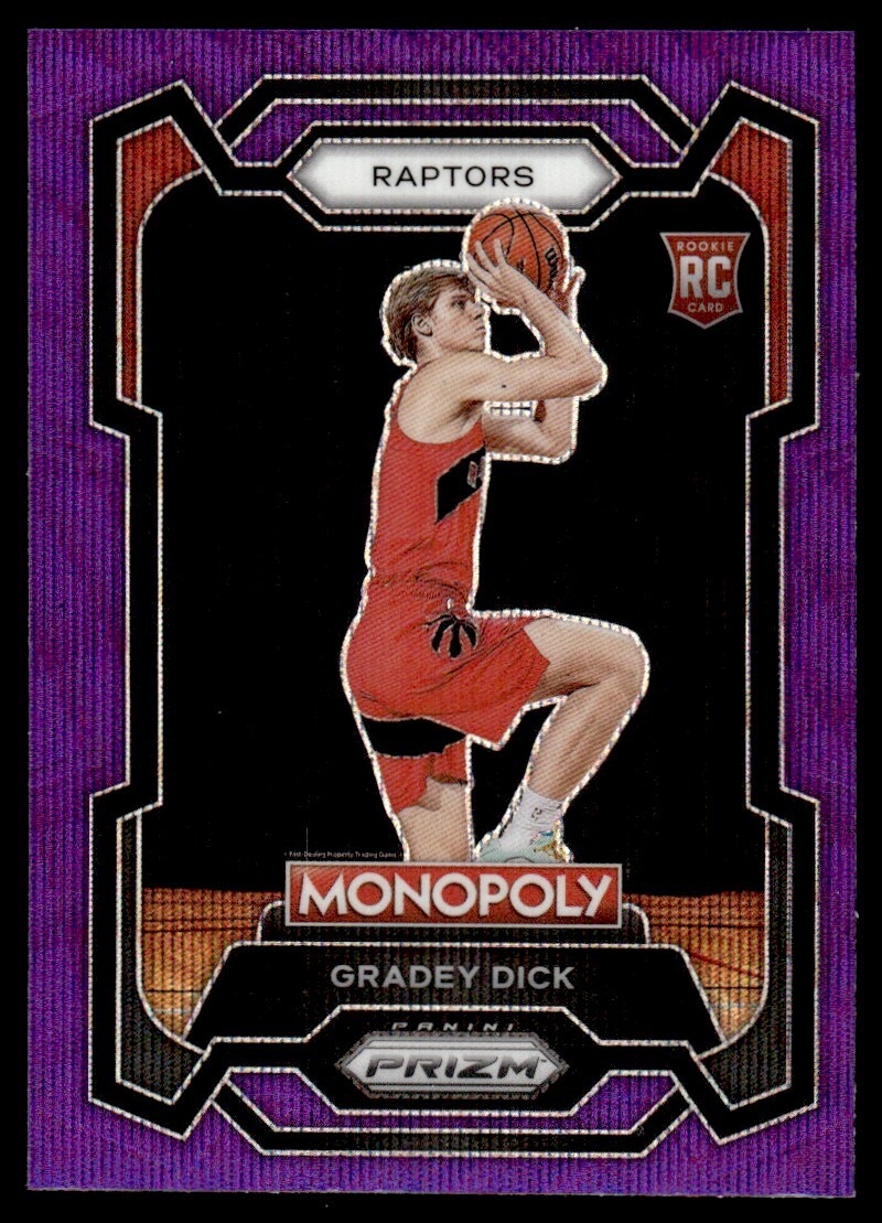 Gradey Dick Rookie #84 2023-24 Panini Prizm Monopoly Purple Wave Kansas Jayhawks