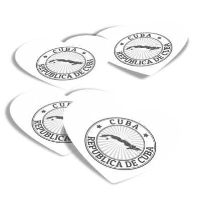 4x Herz Aufkleber - BW - Republica de Cuba Karte Reise #40033