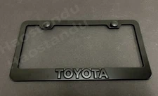 1xBlackToyota 3D Emblem BLACK Stainless License Plate Frame RUST FREE +S.Caps *L
