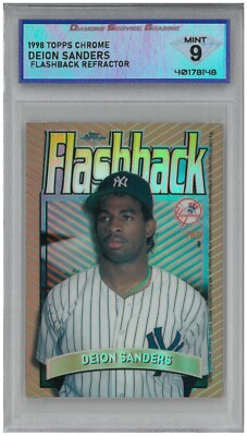 1998 Topps Chrome DEION SANDERS Flashback Refractor   DSG 9 Mint