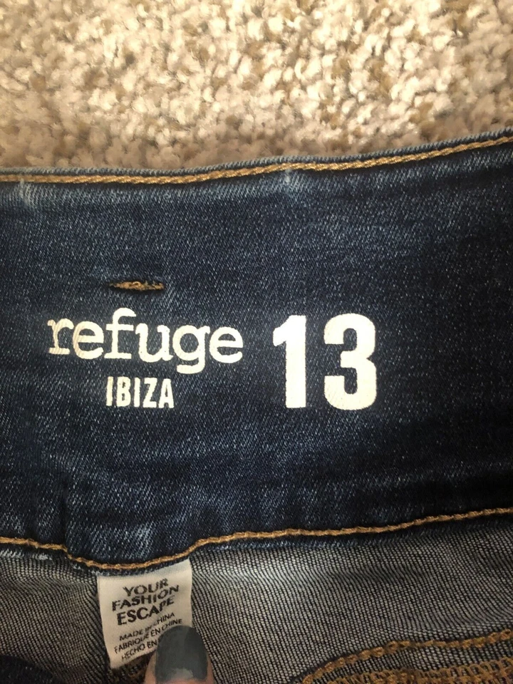 Pantalones Cortos Novio Refuge Ibiza Para Mujer Azul Denim Calce Regular 5 Bolsillos Talla 13 Foto 2 de 4