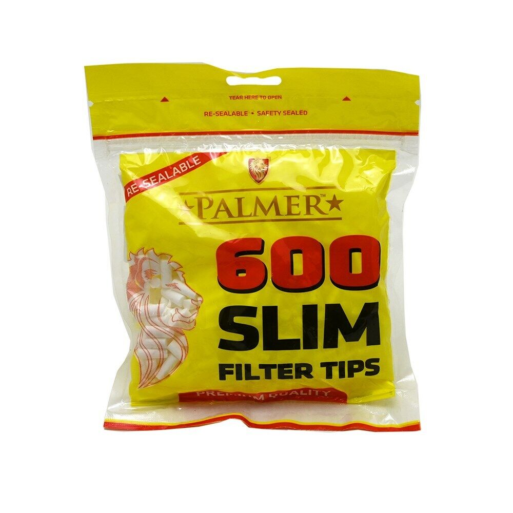 NEW 1 2 4 10 600 Palmer Slim Filter Tips 600 Per Pack 