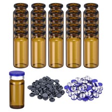 100Pack 10ml Glass Vials Glass Vial Small Vials Empty with Caps Stopper, Brown