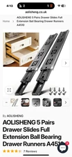 AOLISHENG 10 Pair 14” Drawer Slides Full Exten Ball Bearing Drawer Runners A4510