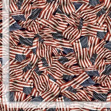 Cotton Path to Freedom American Flags Stars Stripes Fabric Print by Yard D302.87