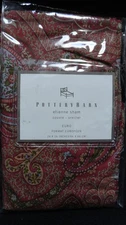 Pottery Barn Etienne Euro Pillow Sham Burgundy 100% Cotton 26 x 26