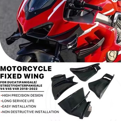 Carbon Fiber Front Winglets Wind Wing For Ducati Panigale V4 V4R  V4S 2018-2022