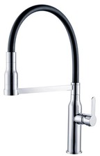 Grifo Monomando Fregadero Extraible Curvo Luna cromo/negro. 49cm(alto) 21.5cm(la
