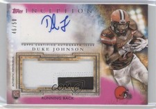 2015 Topps Inception Magenta 46/50 Duke Johnson #AJP-DJ Jumbo Patch Auto 0a9