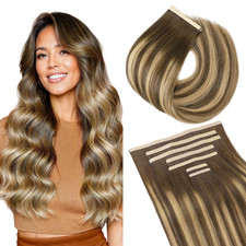 Goo Goo Tape In Weft Hair Extensions Human Hair 4/27/4 Balayage Chocolate Brown