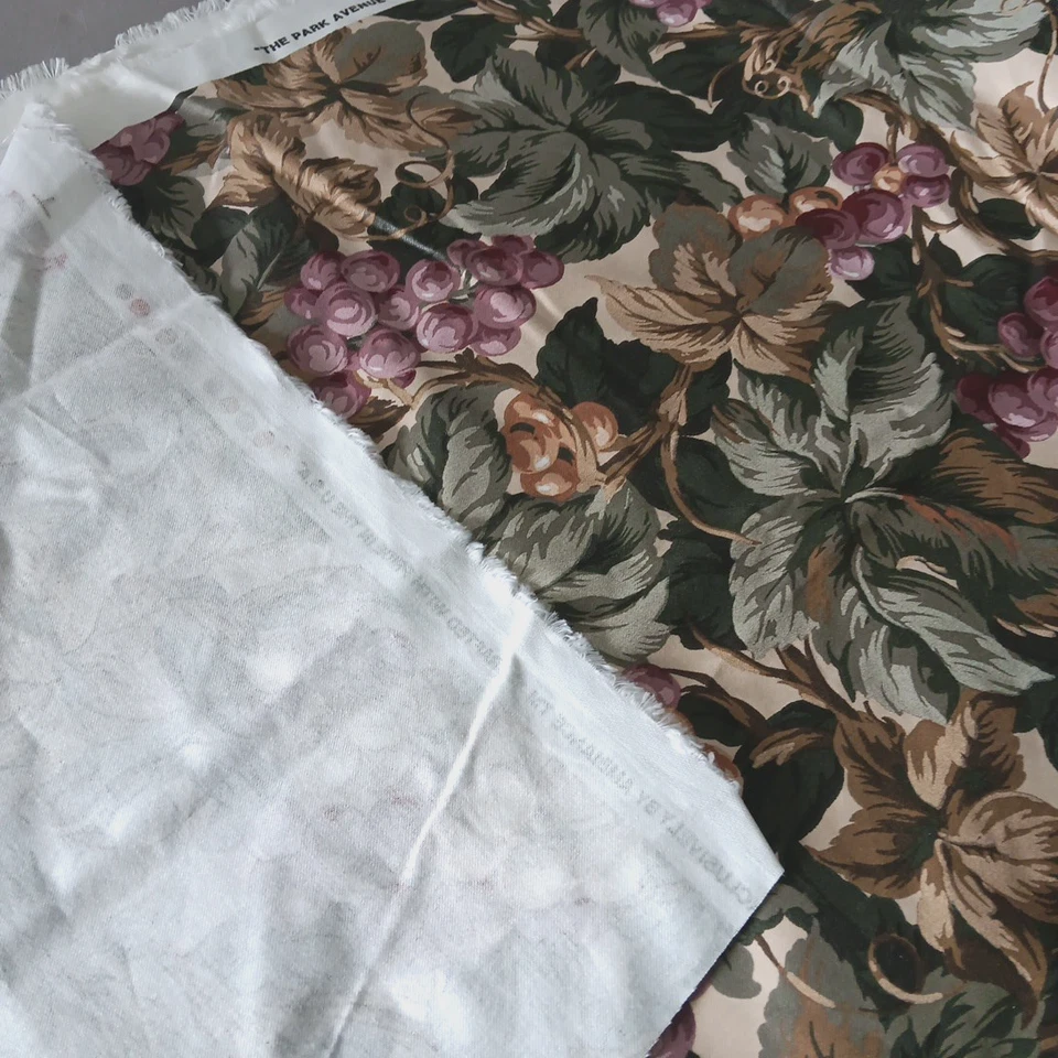 Ambiance Fabric Upholstery Cotton Sheen Grape Vine THE PARK AVENUE 70X48 VTG - Image 4 of 4