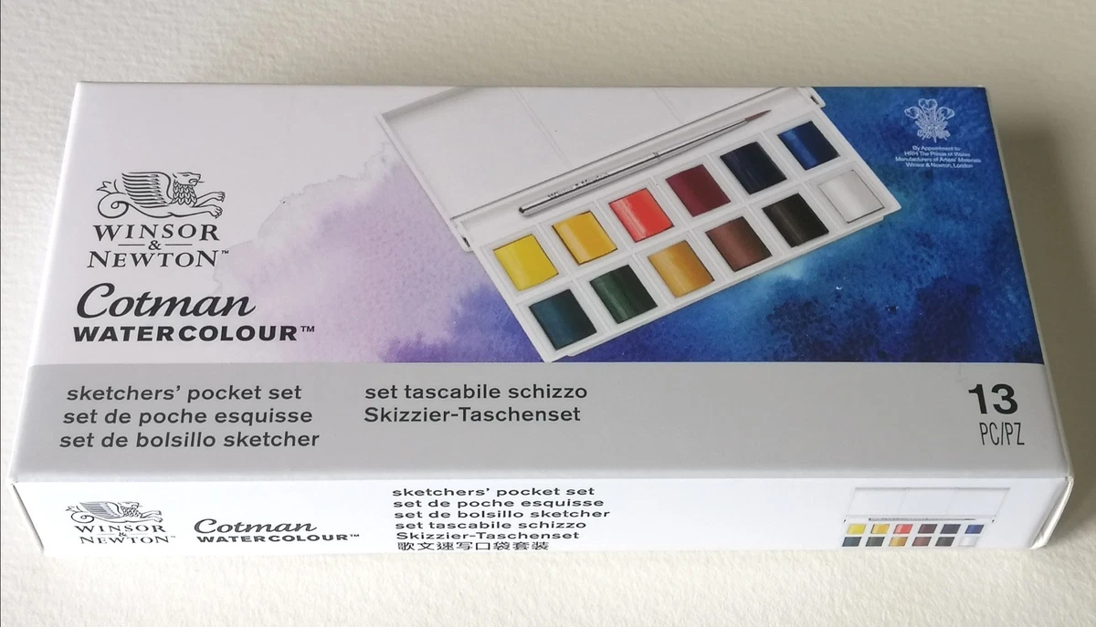 Winsor and Newton Cotman Acuarela Set Paleta Bolsillo Set, 13 Piezas Totalmente Nuevo