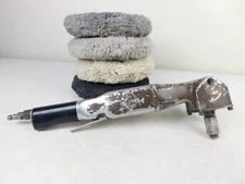 1950s VTG Chicago Pneumatic Vintage Car Buffer Polisher Angle Tool Japan +4 Pads
