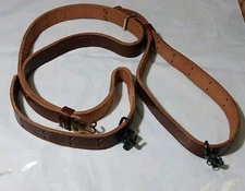 BUCHEIMER MODEL 11 461 LEATHER BUCKLE RIFLE SLING WITH SWIVELS 