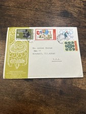 Polish First Day Envelope Cover 1980 Stamped Poland To USA vintage Free Ship