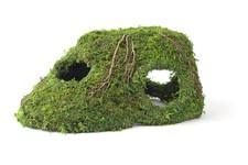Galapagos Mossy Sapa Corner Hide 10x5.5x4.5 inch Natural Reptile Hideout Cave