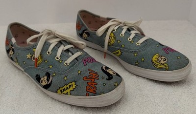 Keds Betty & Veronica Pop Print Comic Book Graphics Lace Up Flats Women's Size 8