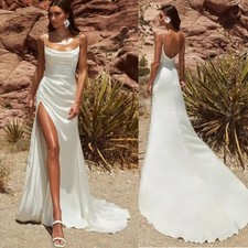 Luxury Mermaid Wedding Dresses Square Collar Simple Spaghetti Straps Bridal Gown