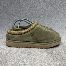 UGG Tasman Slipper Women s Size 7 Green Suede Sheepskin Lined Slip On Slide 5955