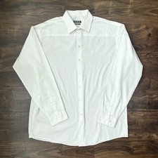 Unlisted Kenneth Cole Men  s White Dress Shirt Long Sleeve Button Down Size 17