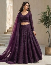 Indian Kasturi Silk Lehenga Choli Sequins Dori Work Wedding Party Wear XXL