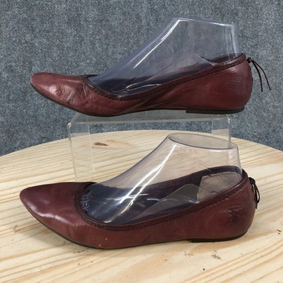 Frye Regina Shoes Womens 7 M Ballet Flats Slip On Pointed Toe Casual Burgundy