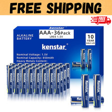 AAA Alkaline Batteries 36 Pack Powermax Battery 10 Year Shelf Life Long Lasting
