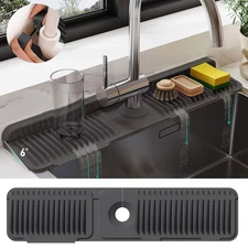 New Folding sink splash guard behind faucet-faucet mat for kitchen sink-silicone