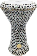 18,5" Super Deluxe Sombaty Darbuka Doumbek Trommel - Grün Perlmutt Mosaik