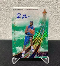 2023 Panini Select In Flight Signatures Richard Hamilton Green Prizm Auto /5 #21