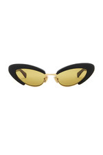 BOTTEGA VENETA SUNGLASSES BV13887S-001 BLACK FRAME, YELLOW LENS 54-17-140mm