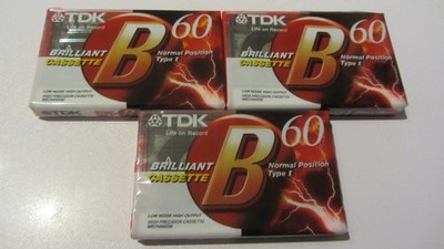 3x TDK B 60 Brilliant- Cassette von 1992 NEW NEU OVP rare
