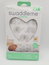 SwaddleMe by Ingenuity Pod Gray Elephants 1 Pack 0-2 Months 5-12 Pounds