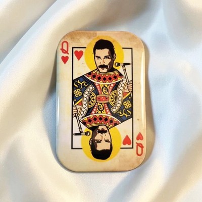 Freddie Mercury Queen Spielkarte Dame Herz Kühlschrankmagnet Retro