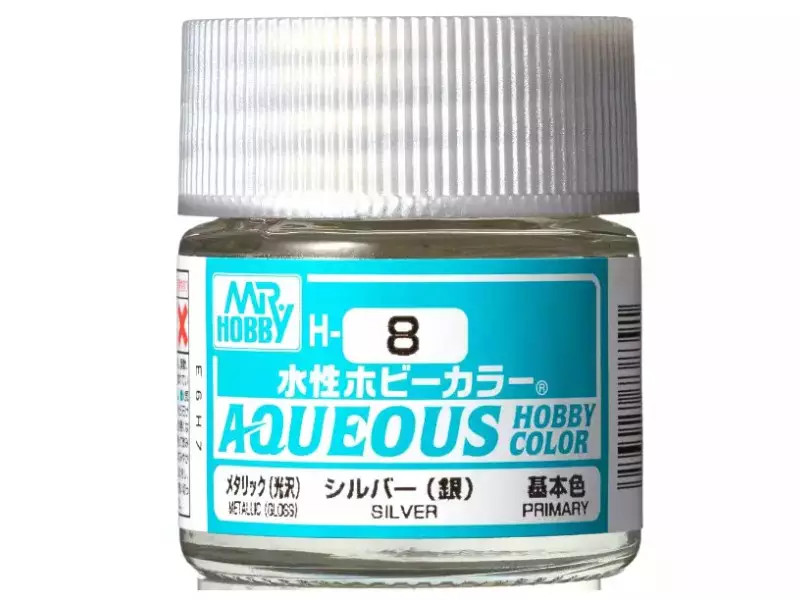 MR HOBBY - GUNZE H-008 argent métallique brillant Mr Hobby Gunze Aqueous - pot a