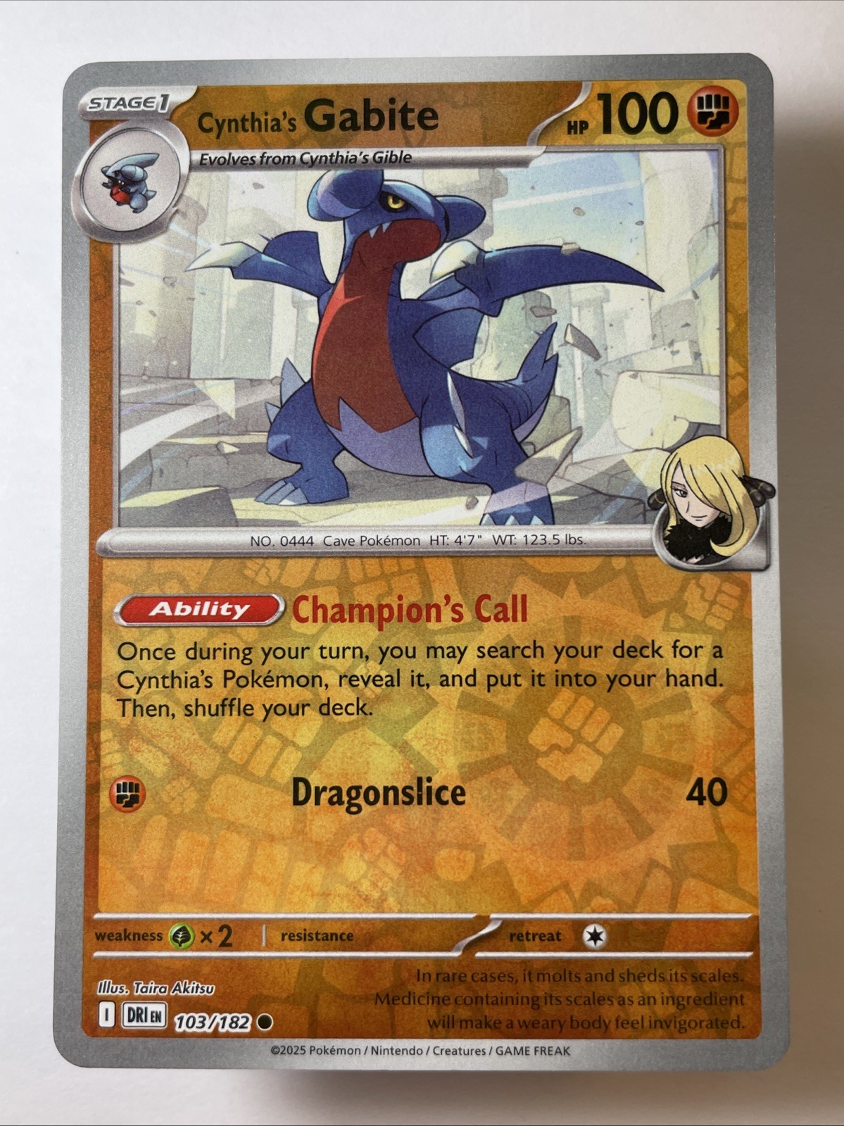 Cynthia's Gabite 103/182 - Sv10: Destined Rivals Reverse Holo (NM)