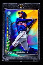Ronald Acuna RARE REFRACTOR COLORBLAST PRIZM INVESTMENT ROOKIE CARD Braves SSP. rookie card picture
