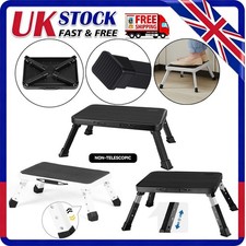 Large Non-Slip Folding Step Stool One Step Ladder Strong Metal Stand Flat Fold .