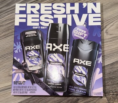 AXE Fresh  N Festive Phoenix Holiday Gift Set  Body Wash, deodorant, body spray