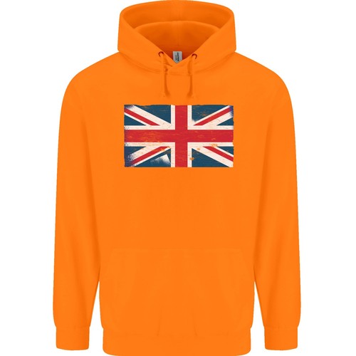 Distressed Union Jack Flag Great Britain Childrens Kids Hoodie - Picture 15 of 37