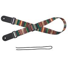 Adjustable Ukulele Strap Soft Polyester Woven Printing Pattern Shoulder Belt BYE