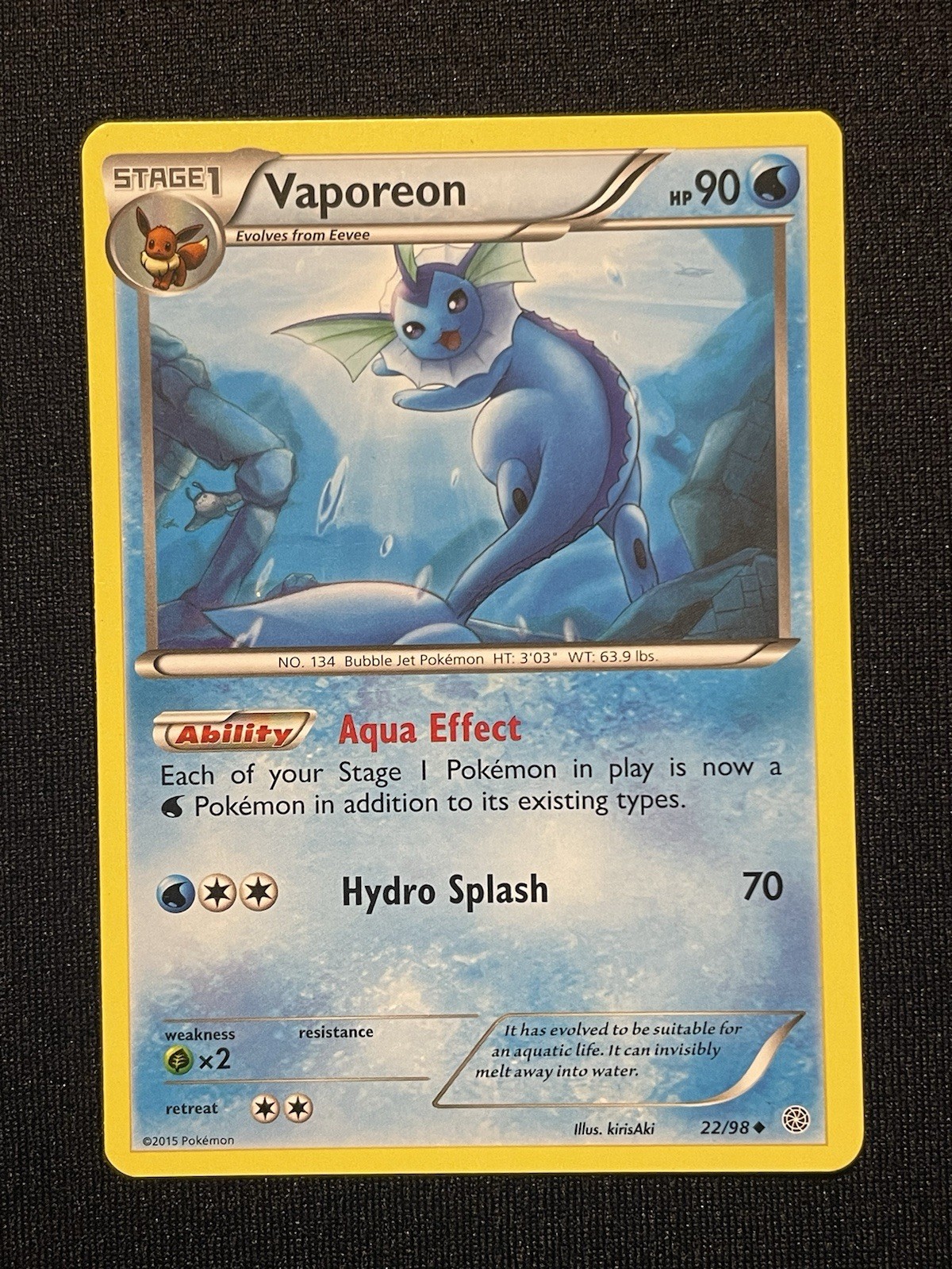 Vaporeon 22/98 XY-Ancient Origins Regular NM/LP Condition