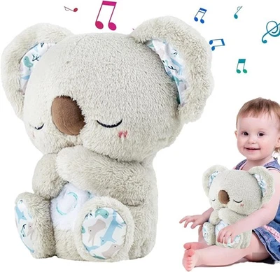 MARKENLOS Atmendes Kuscheltier Schlafender Koala mit Atembewegung und Musik Kind Geschenk
